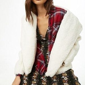 faux shearling moto jacket